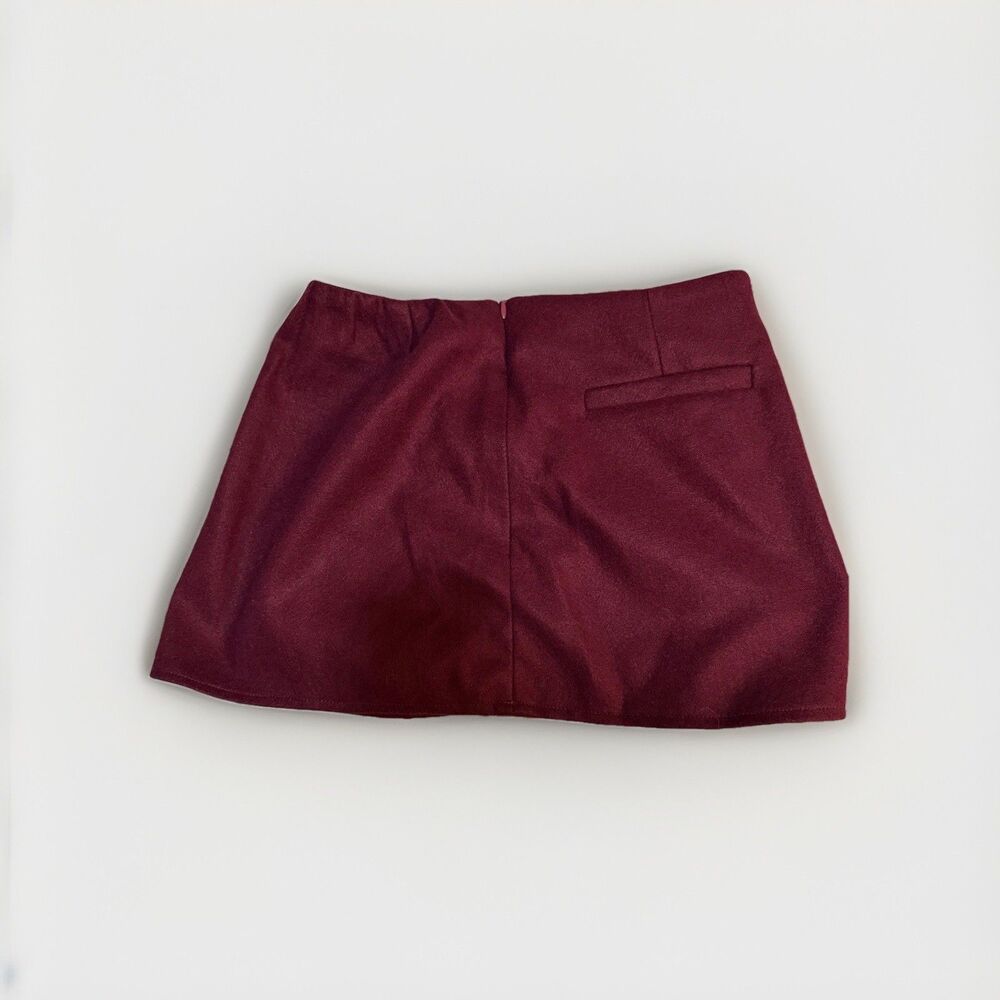 Shein Womens Red Faux Leather Mini Skirt Size Small High Waist A Line Party